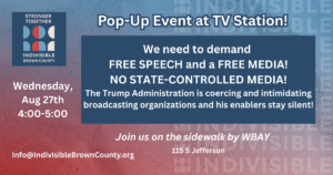 Pop-Up at TV Station Aug 27th