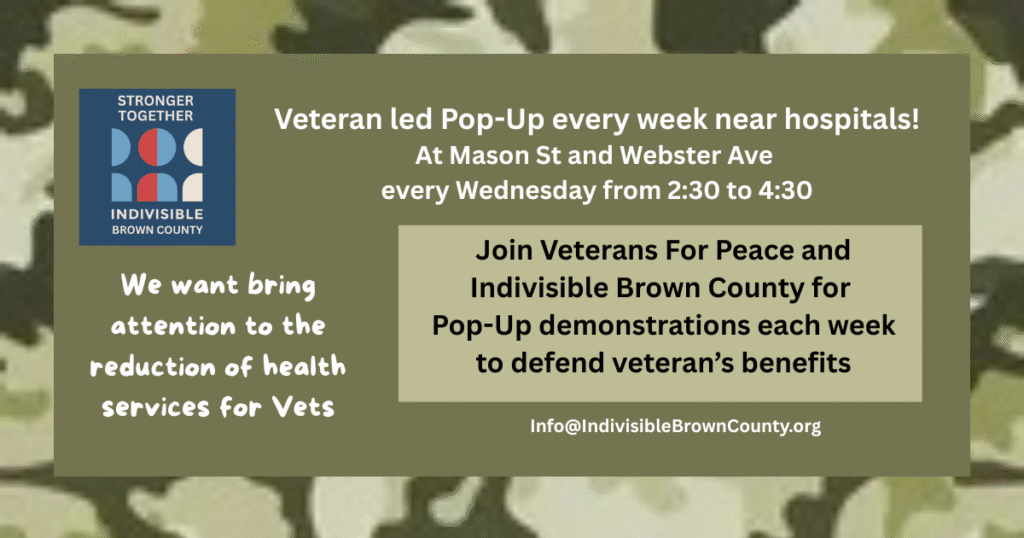 Veteran led pop up near hospital every wednesday
